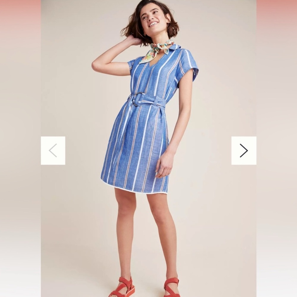 Pilcro-Anthropology linen cotton dress